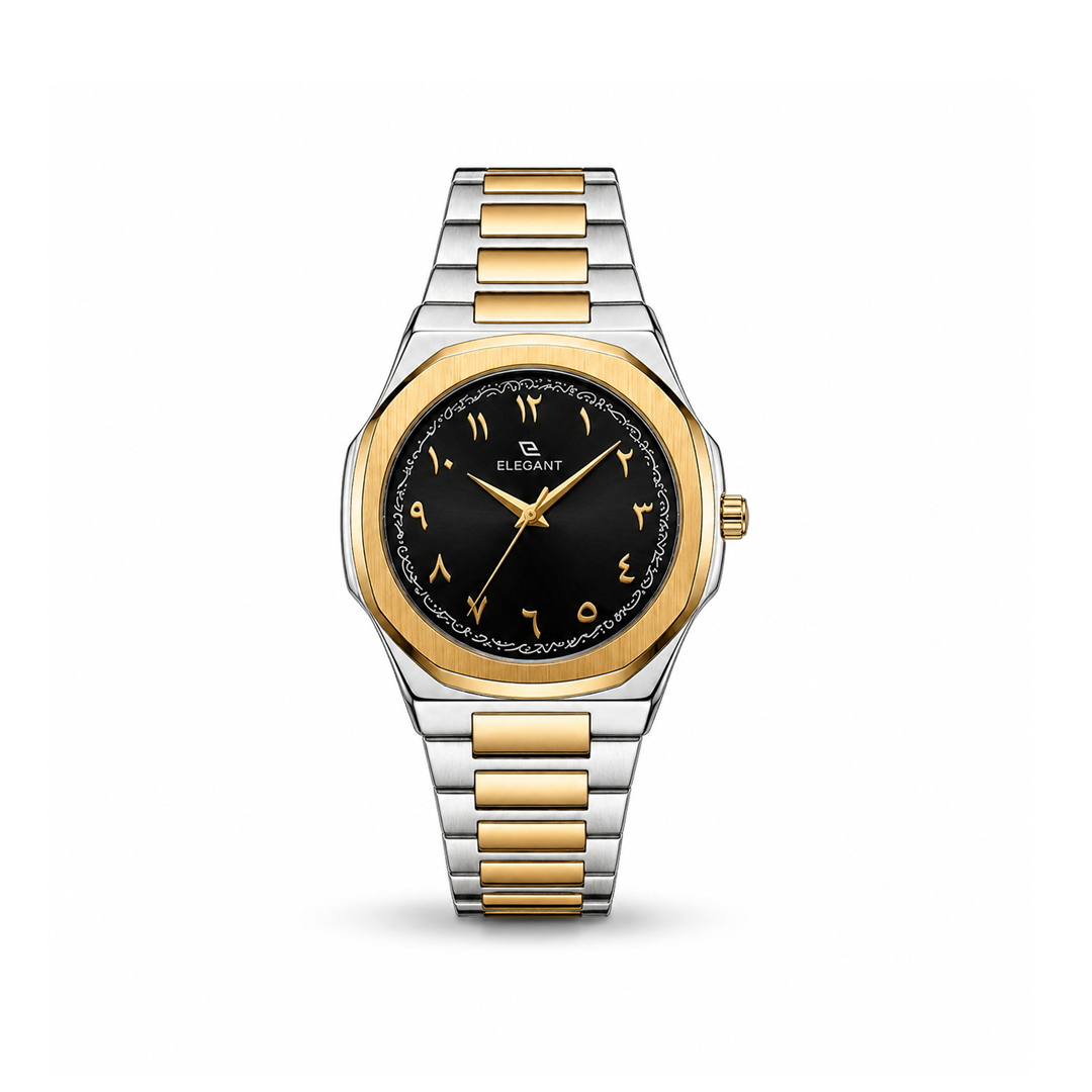 Elegant Royal Arabic Men's Watch - Black Dial