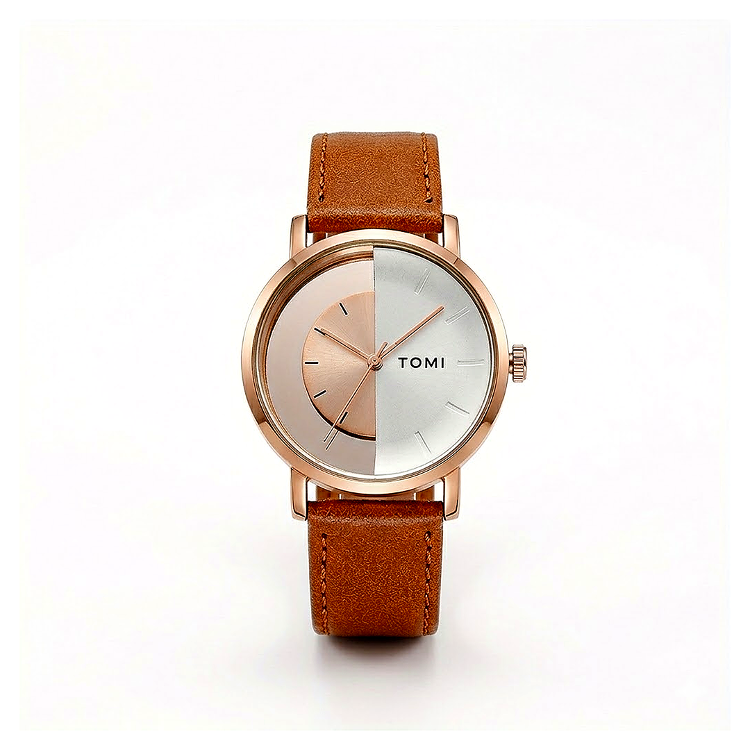 TOMI Creative Dual-Tone Rose Gold Watch