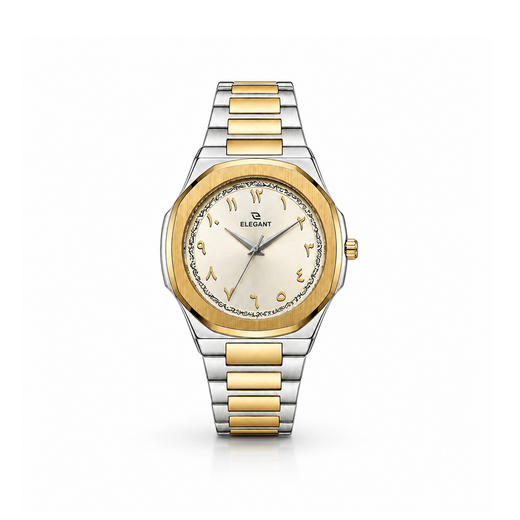 Elegant Royal Arabic Men's Watch - Champagne Gold Dial