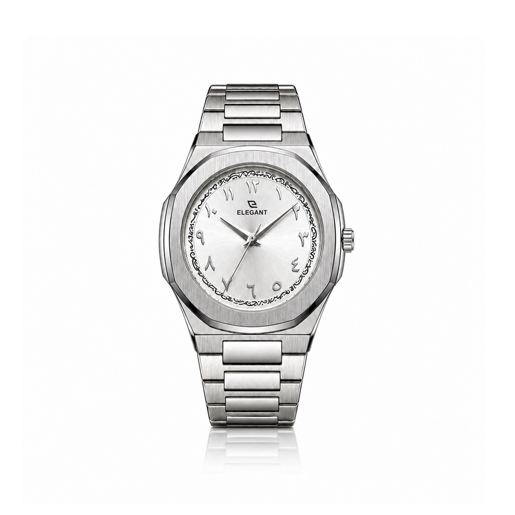 Elegant Royal Arabic Men's Watch - Pure White Dial