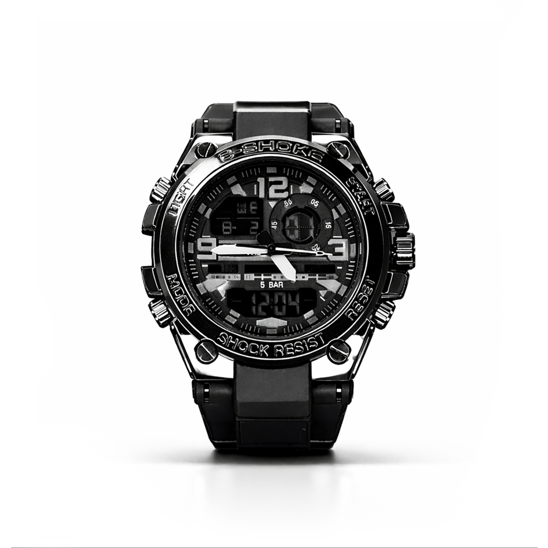 C-SHOCK Dual Display Sports Watch I Shock Resistant 5BAR Waterproof (Black Edition)
