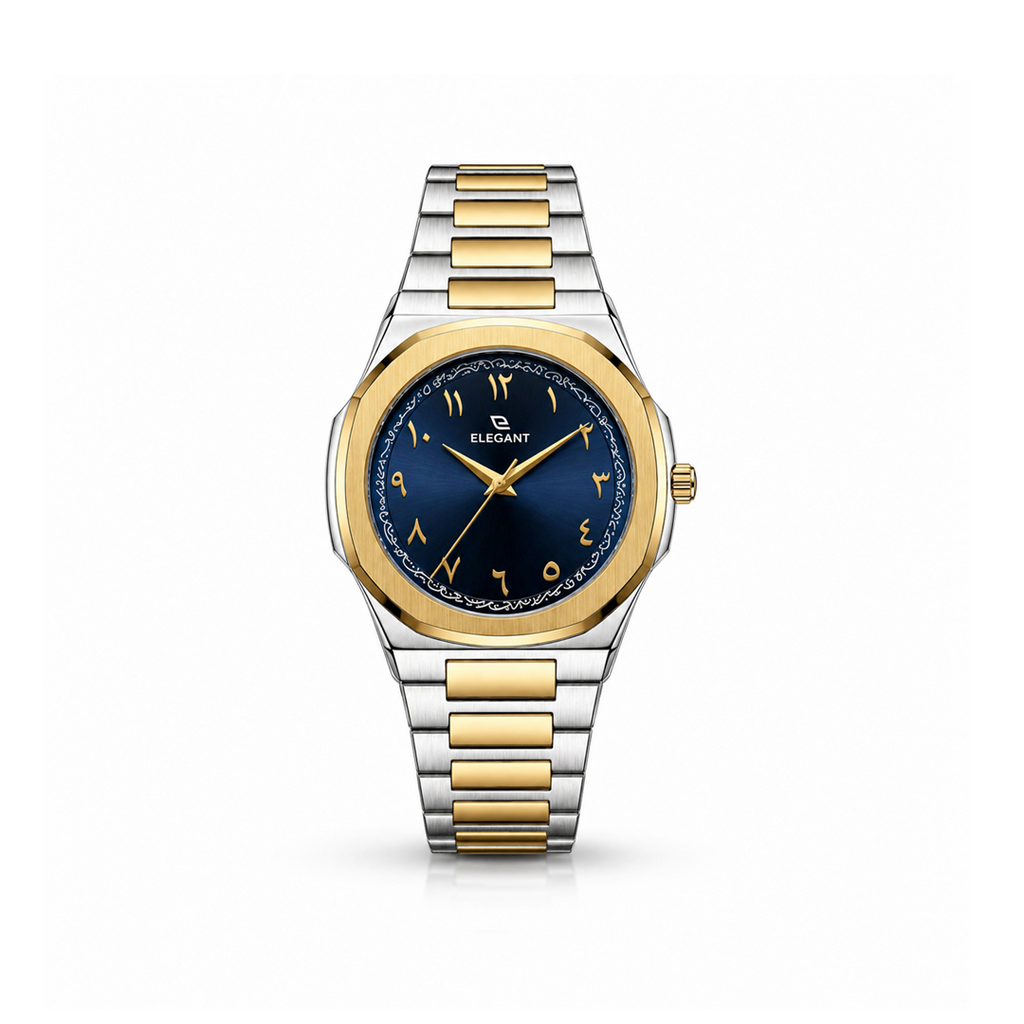 Elegant Royal Arabic Men's Watch - Navy Blue Dial