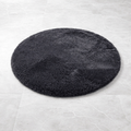 Premium Round Shaggy Rug - Decorative Soft Floor Carpet (Midnight Black)