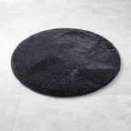 Premium Round Shaggy Rug - Decorative Soft Floor Carpet (Midnight Black)