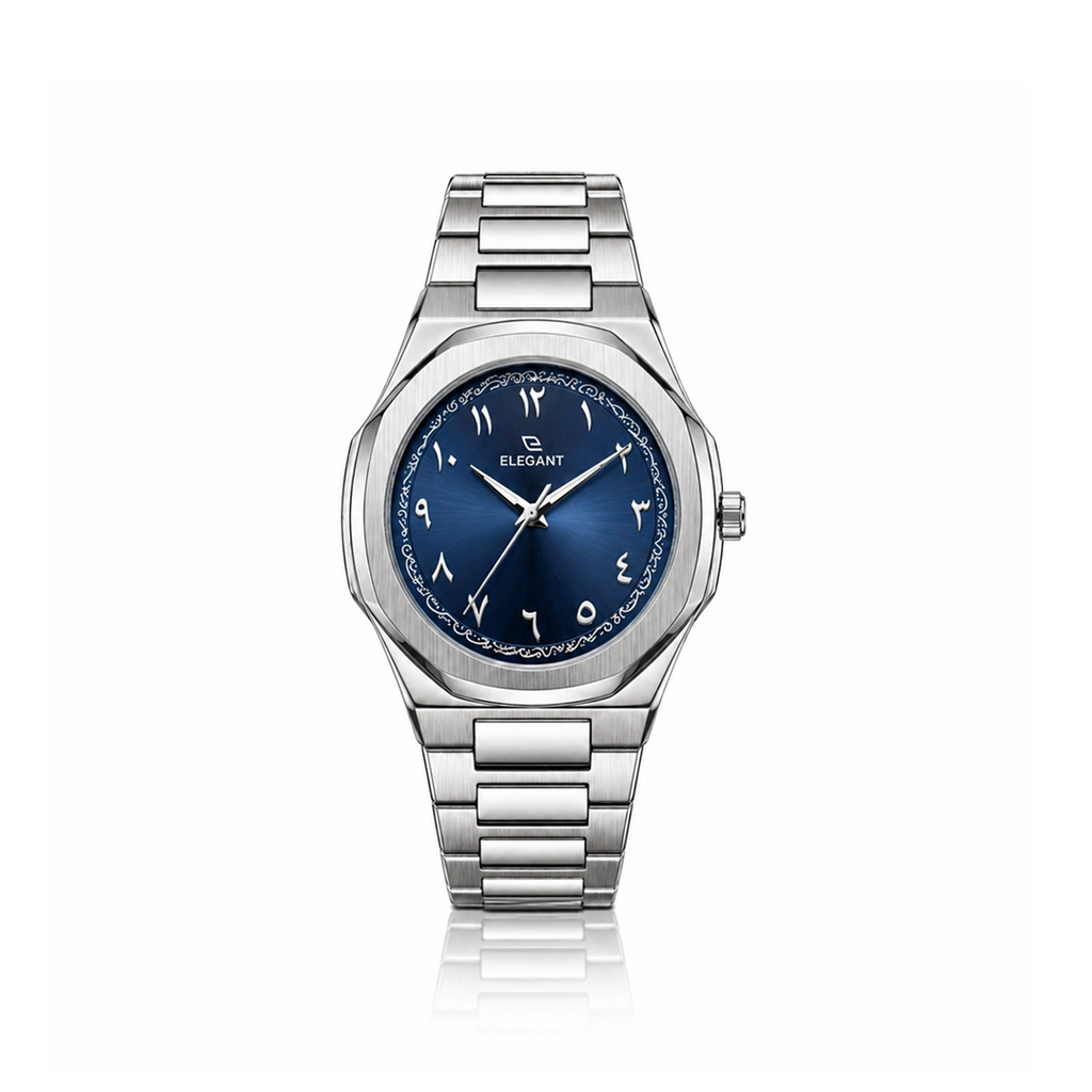 Elegant Royal Arabic Men's Watch - Navy Dial