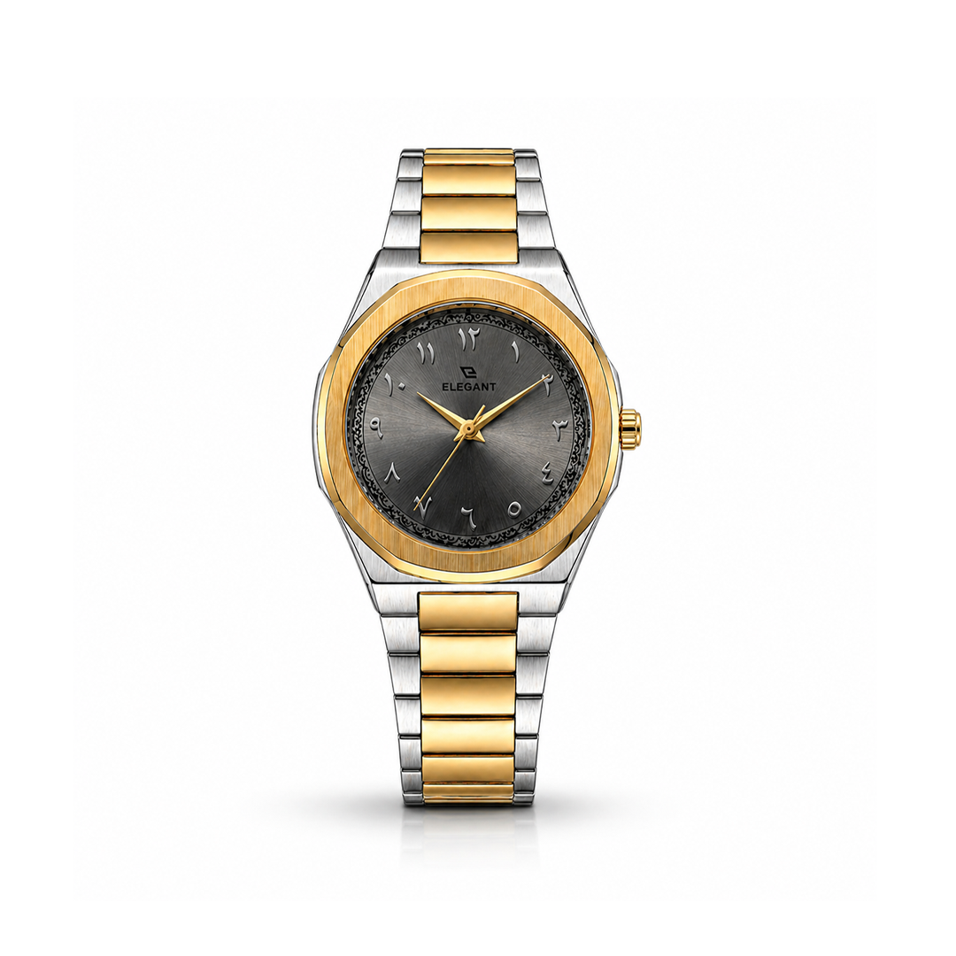 Elegant Royal Arabic Men's Watch - Grey Dial