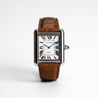 Luxury Men's Square Quartz Watch – Brown Dial Edition