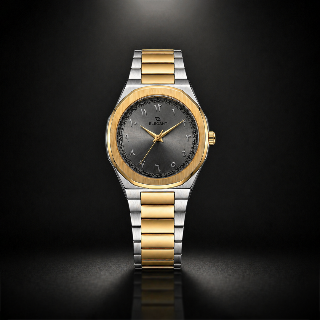 Elegant Royal Arabic Men's Watch - Grey Dial