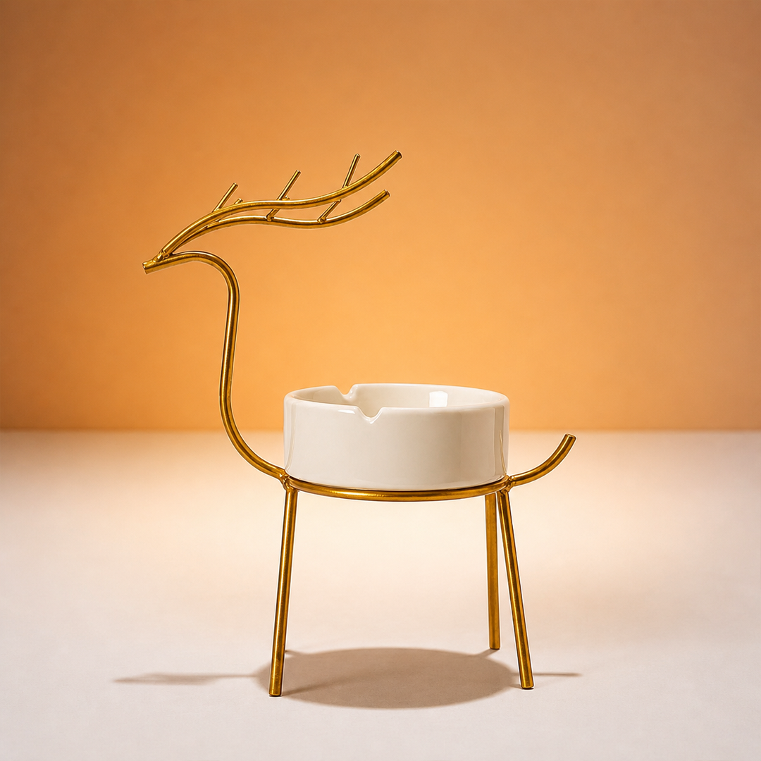 Premium Golden Deer Ashtray