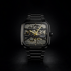 INSUCH Square Skeleton Automatic Mechanical Watch – Black Edition