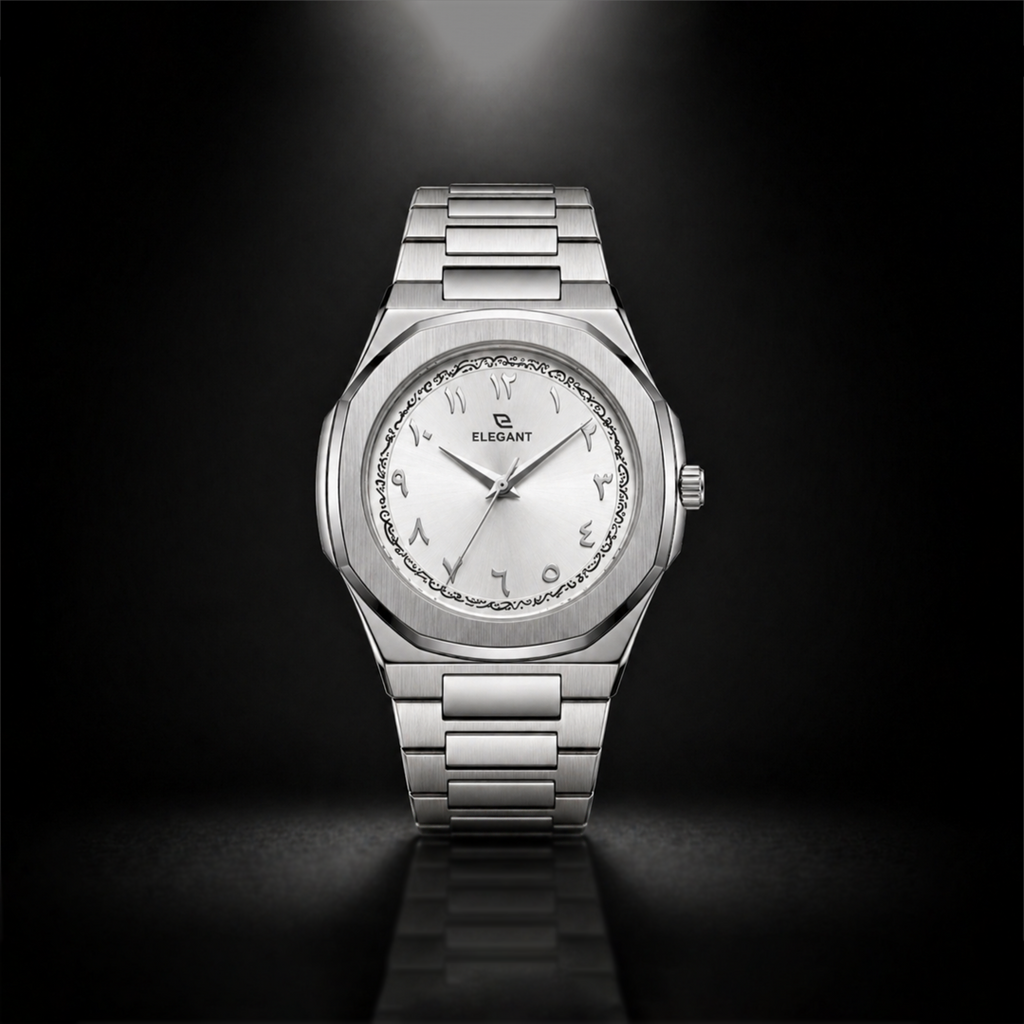 Elegant Royal Arabic Men's Watch - Pure White Dial
