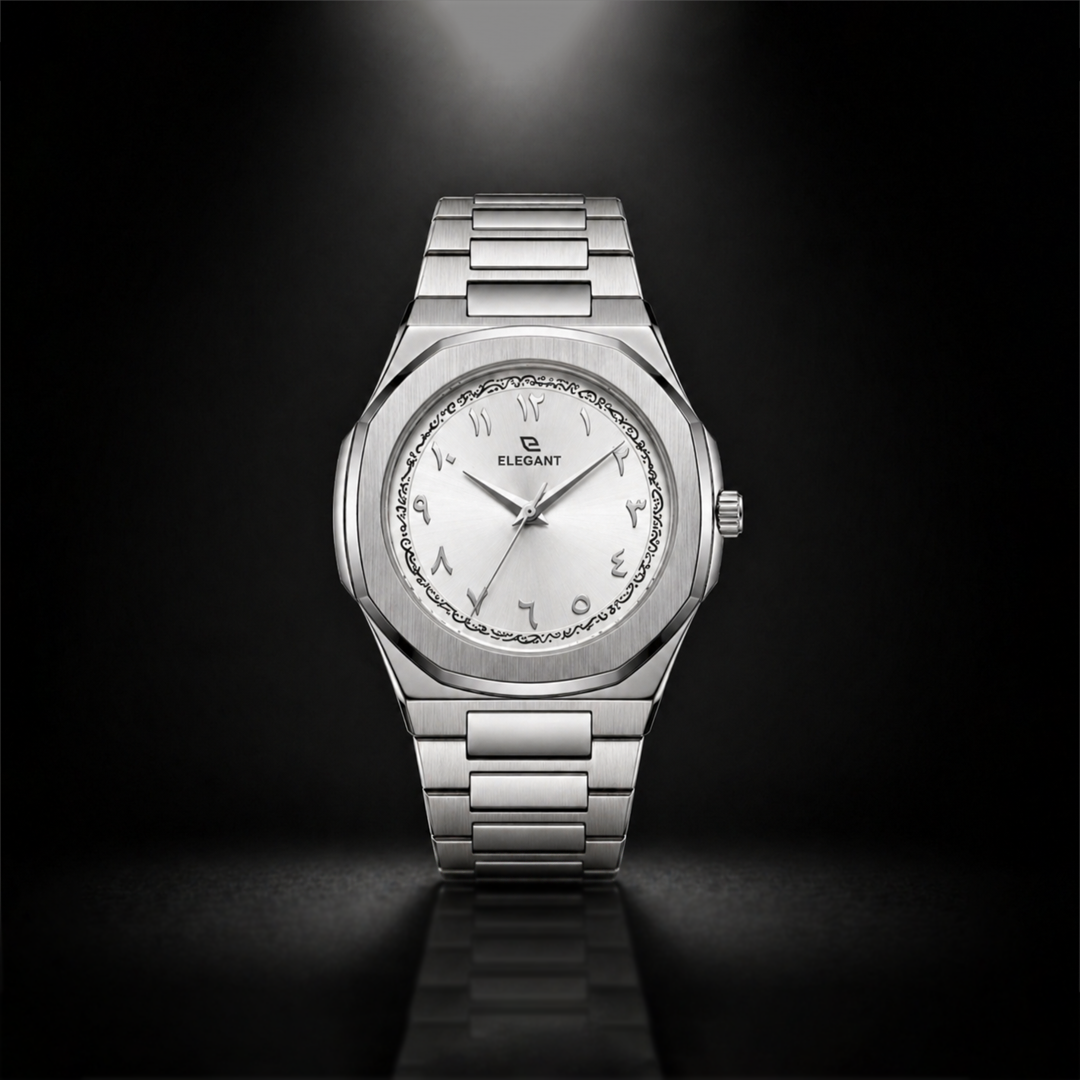 Elegant Royal Arabic Men's Watch - Pure White Dial