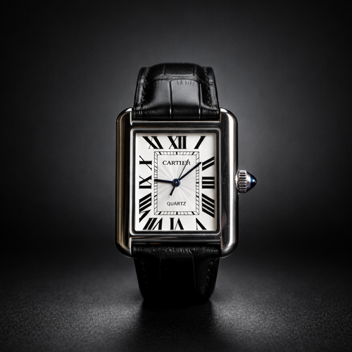 Cartier Roman – White Dial Black (Random Strap)