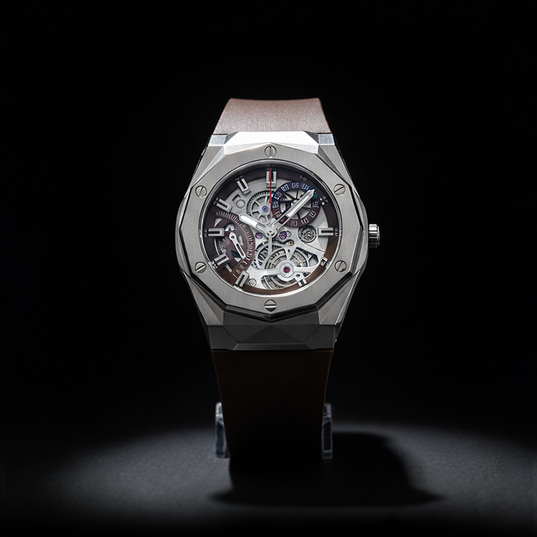 Octagonal Skeleton Watch