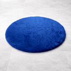Premium Round Shaggy Rug - Decorative Soft Floor Carpet (Deep Navy Blue)