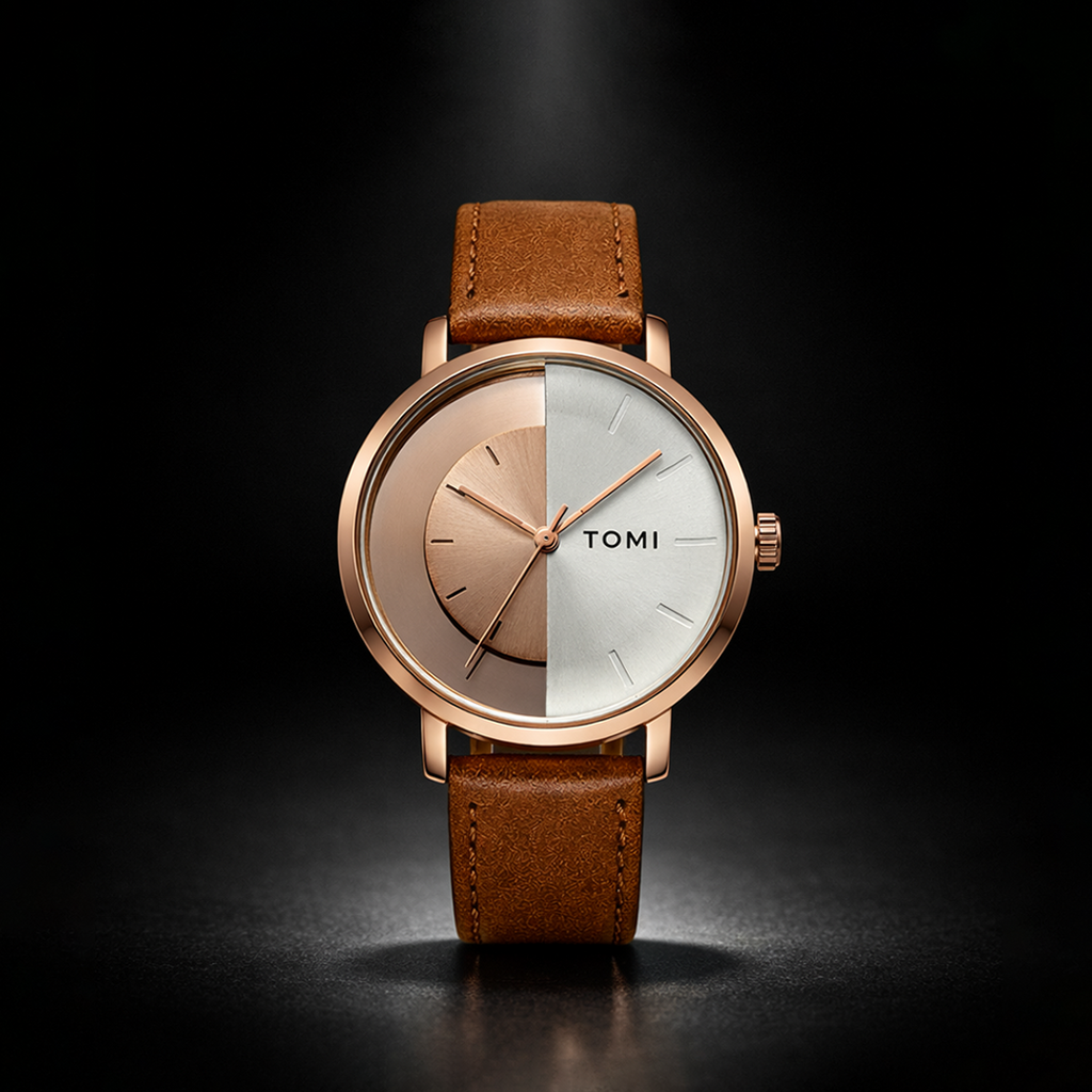 TOMI Creative Dual-Tone Rose Gold Watch