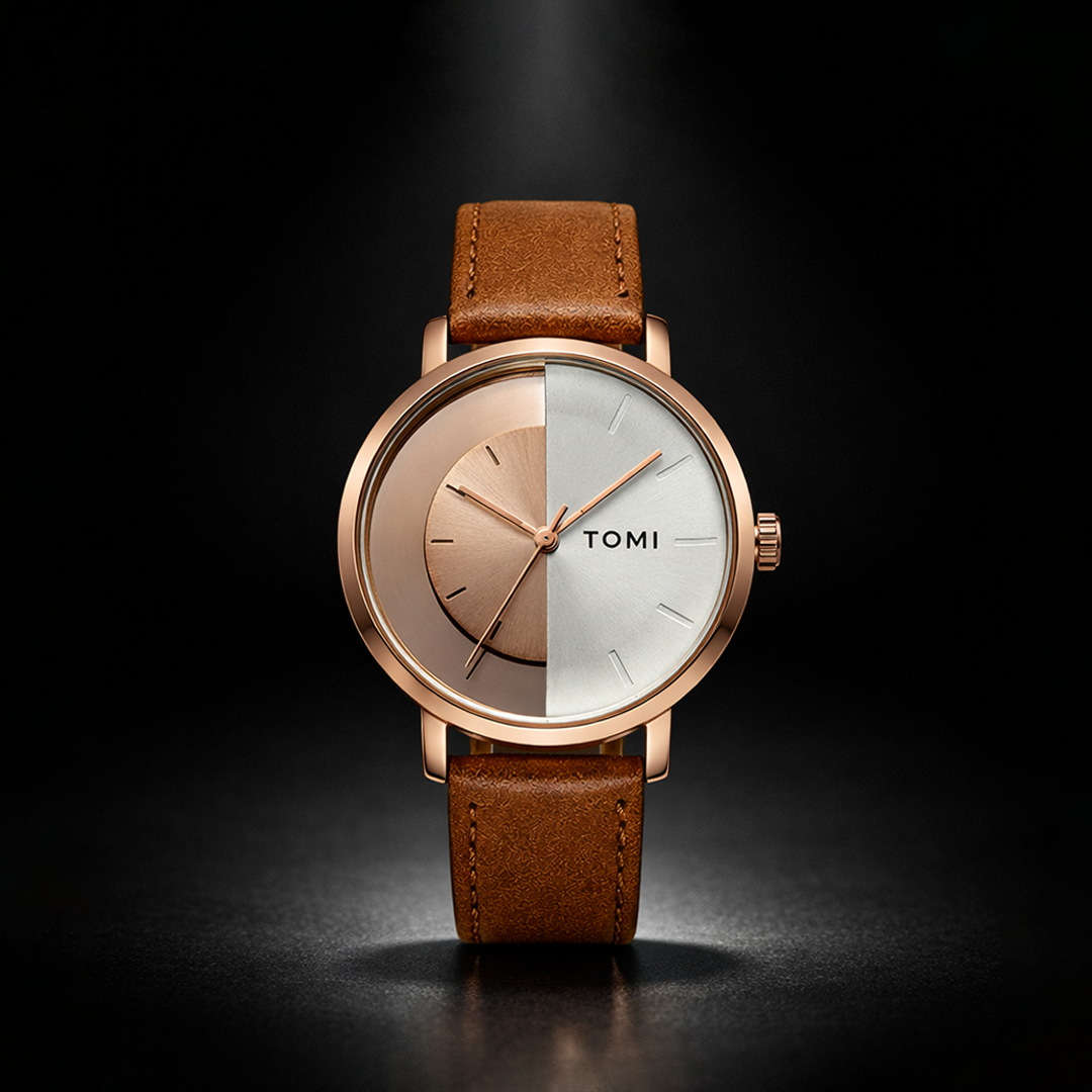 TOMI Creative Dual-Tone Rose Gold Watch