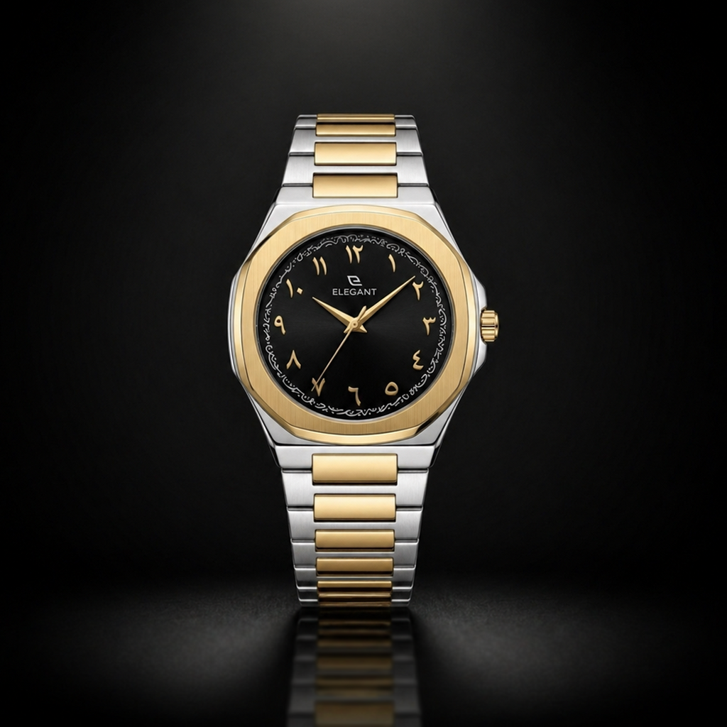 Elegant Royal Arabic Men's Watch - Black Dial