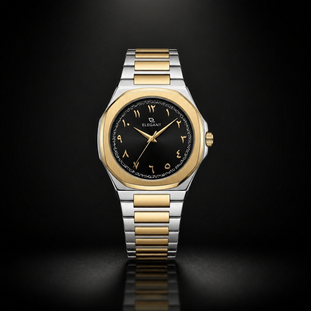 Elegant Royal Arabic Men's Watch - Black Dial