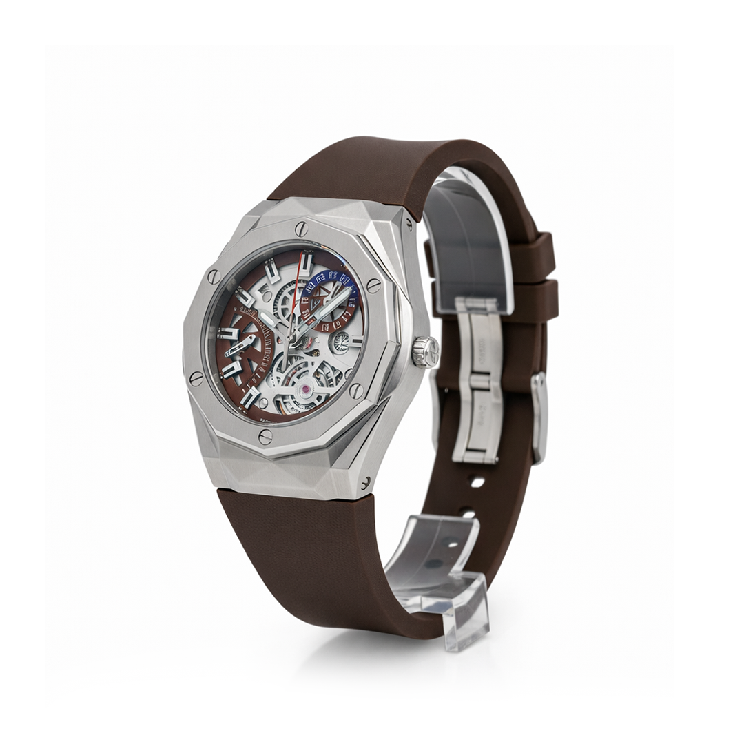 Octagonal Skeleton Watch