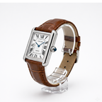 Luxury Men's Square Quartz Watch – Brown Dial Edition