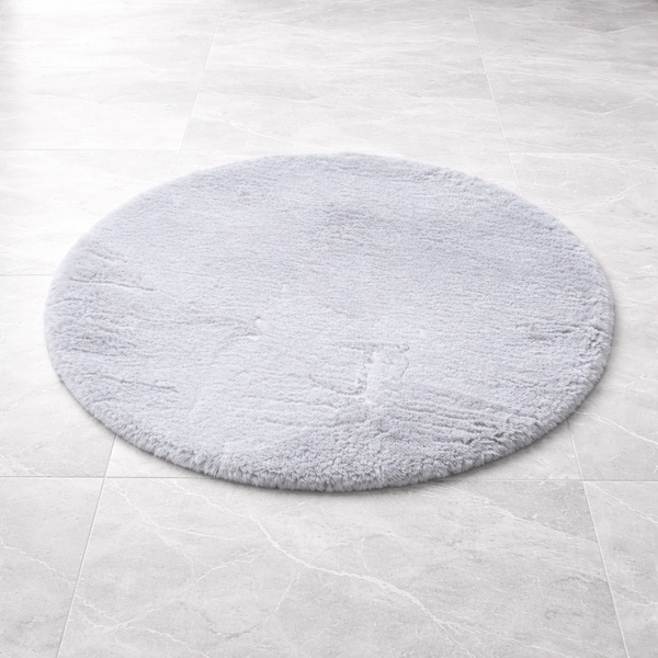 Premium Round Shaggy Rug - Decorative Soft Floor Carpet (Grey)