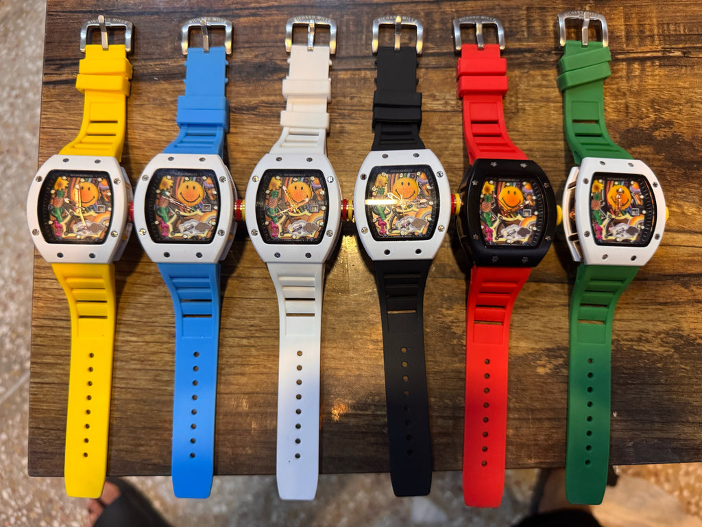 Smiley Metal Dial Quartz Watch