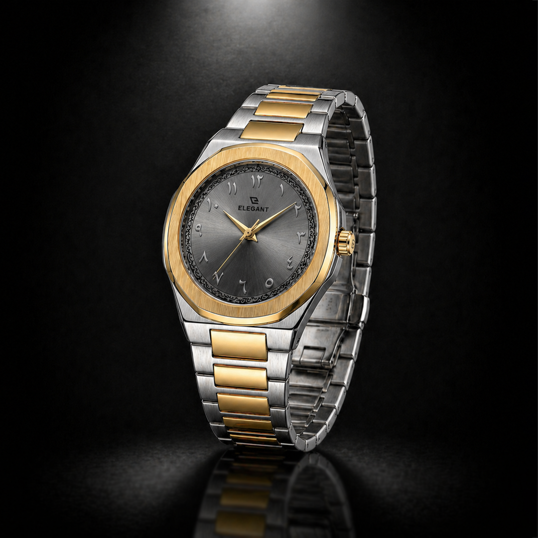Elegant Royal Arabic Men's Watch - Grey Dial