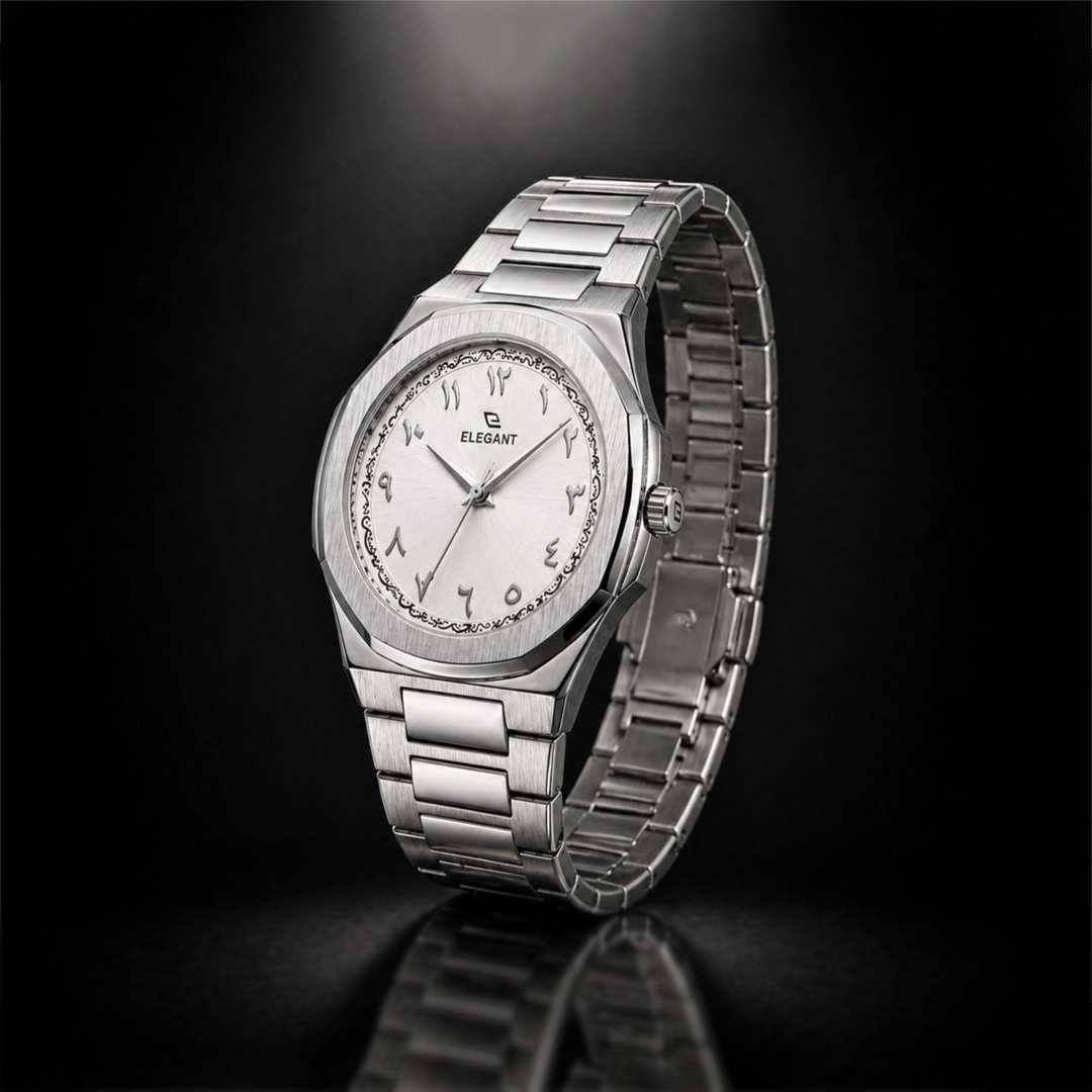 Elegant Royal Arabic Men's Watch - Pure White Dial