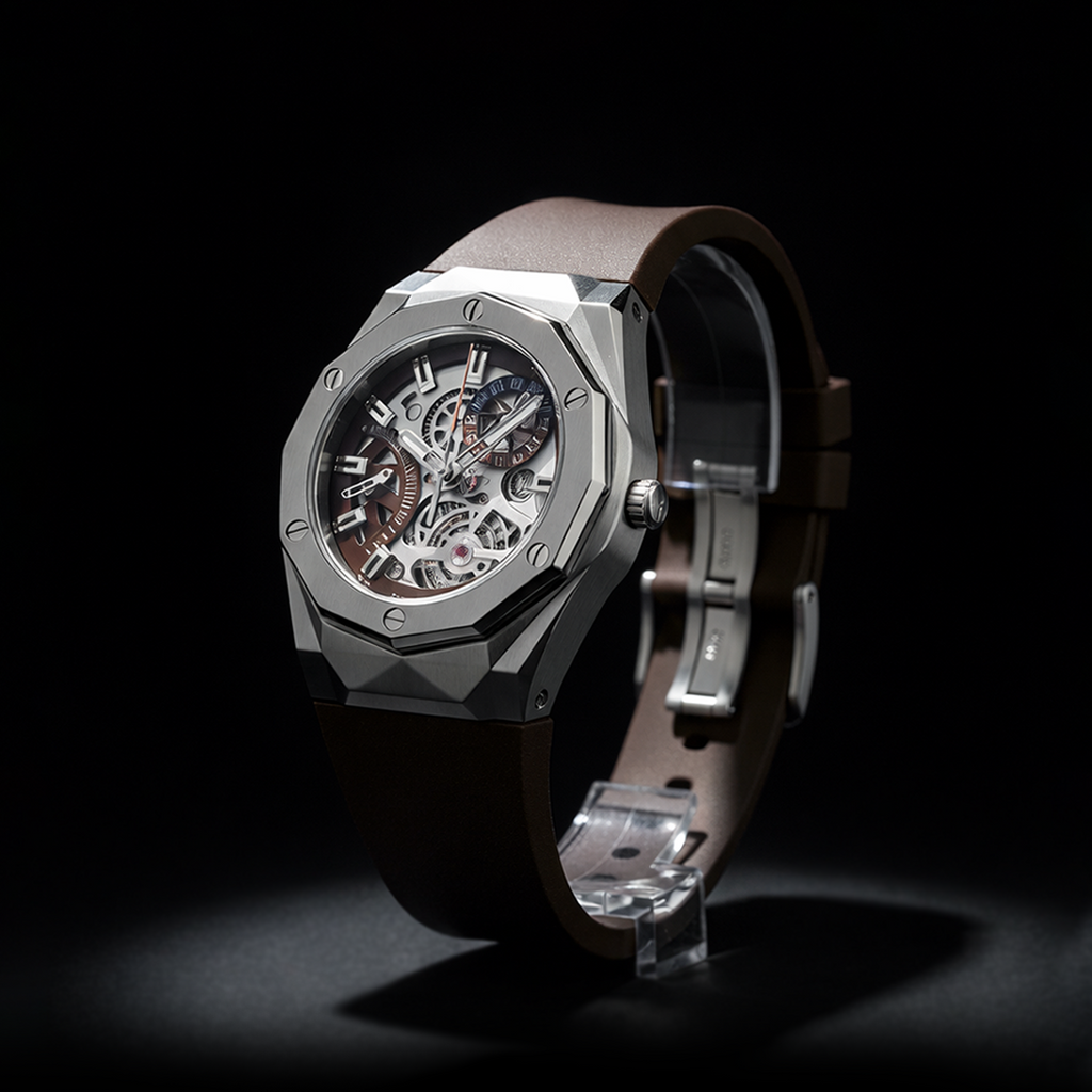 Octagonal Skeleton Watch