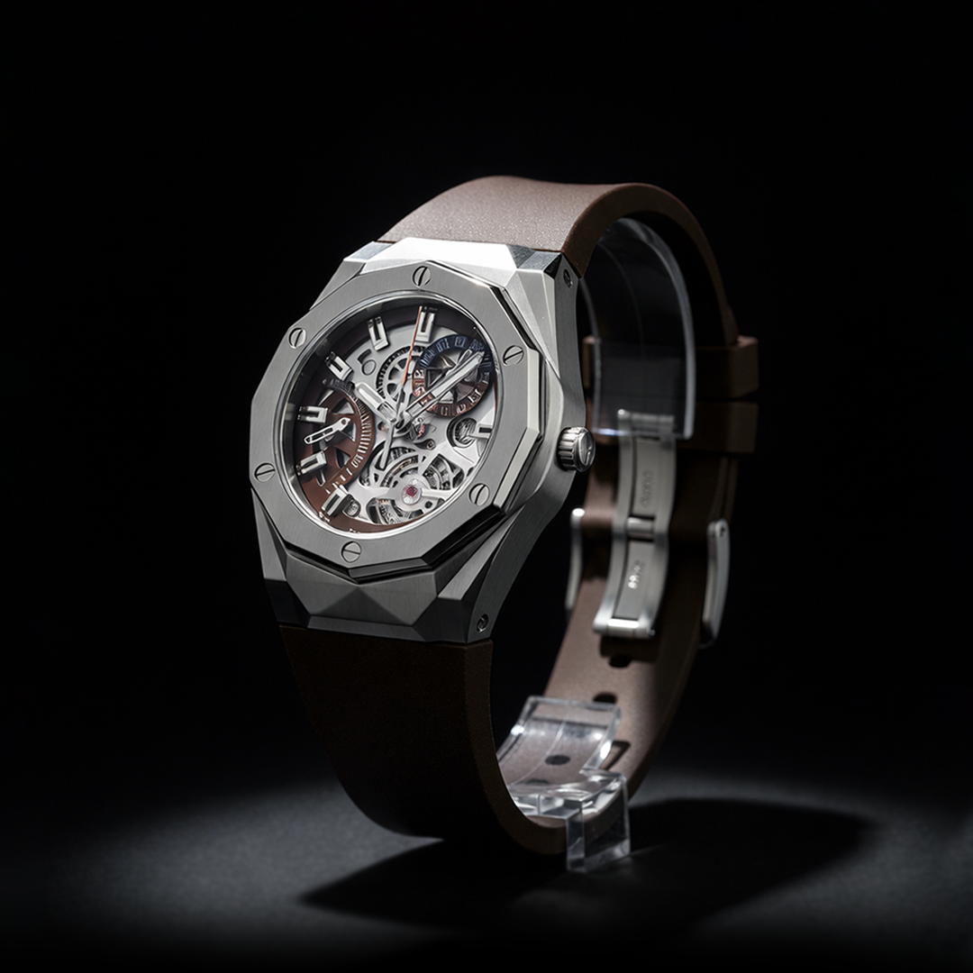 Octagonal Skeleton Watch