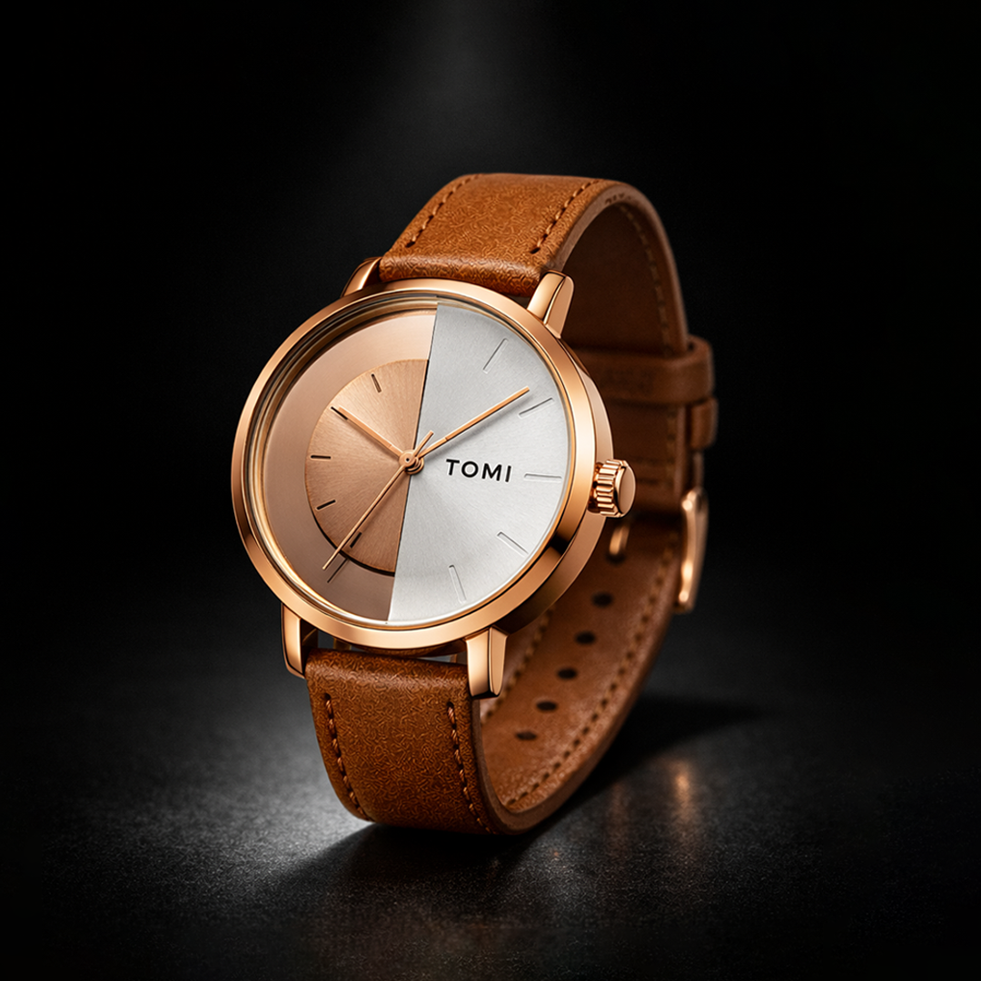 TOMI Creative Dual-Tone Rose Gold Watch