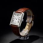 Luxury Men's Square Quartz Watch – Brown Dial Edition