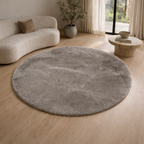 Premium Round Shaggy Rug - Decorative Soft Floor Carpet (Charcoal Grey)