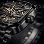 INSUCH Square Skeleton Automatic Mechanical Watch – Black Edition