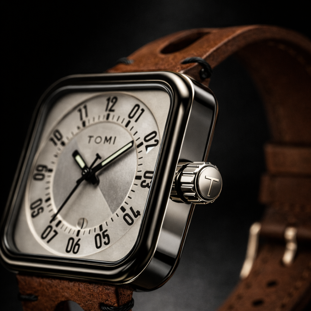 TOMI Urban Aviator Square Watch