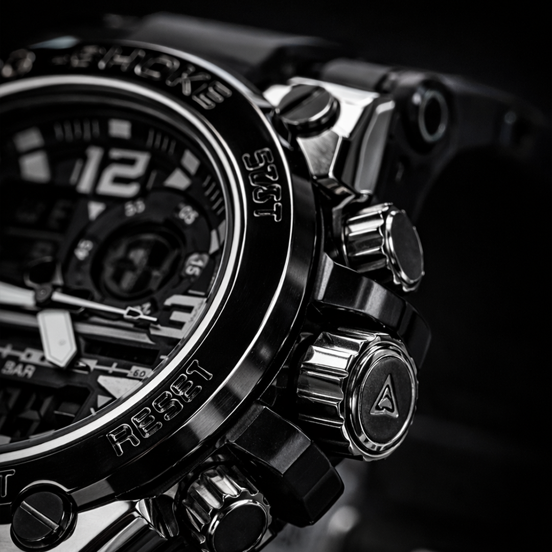 C-SHOCK Dual Display Sports Watch I Shock Resistant 5BAR Waterproof (Black Edition)