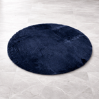 Premium Round Shaggy Rug - Decorative Soft Floor Carpet (Midnight Blue)