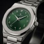 Elegant Royal Arabic Men's Watch - Emerald Green Dial