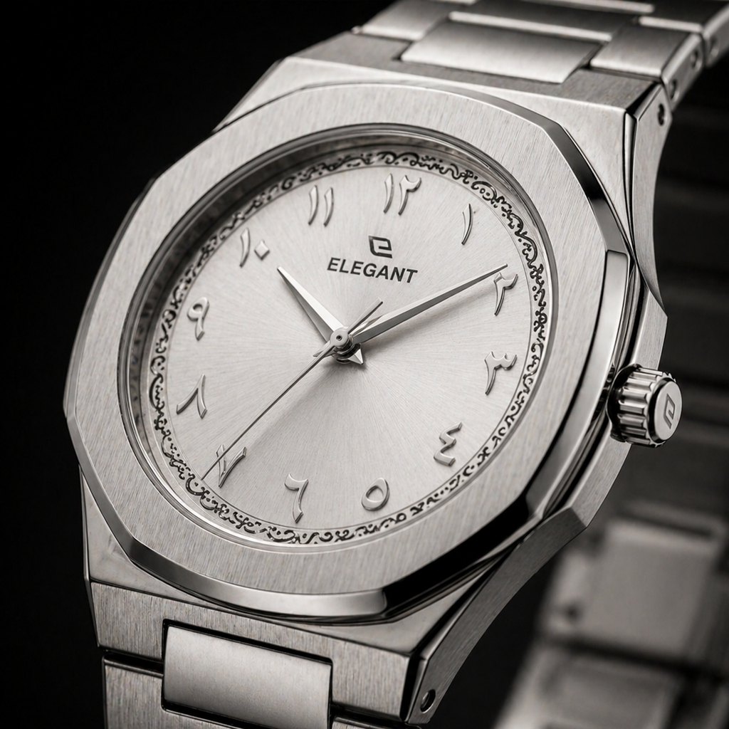 Elegant Royal Arabic Men's Watch - Pure White Dial