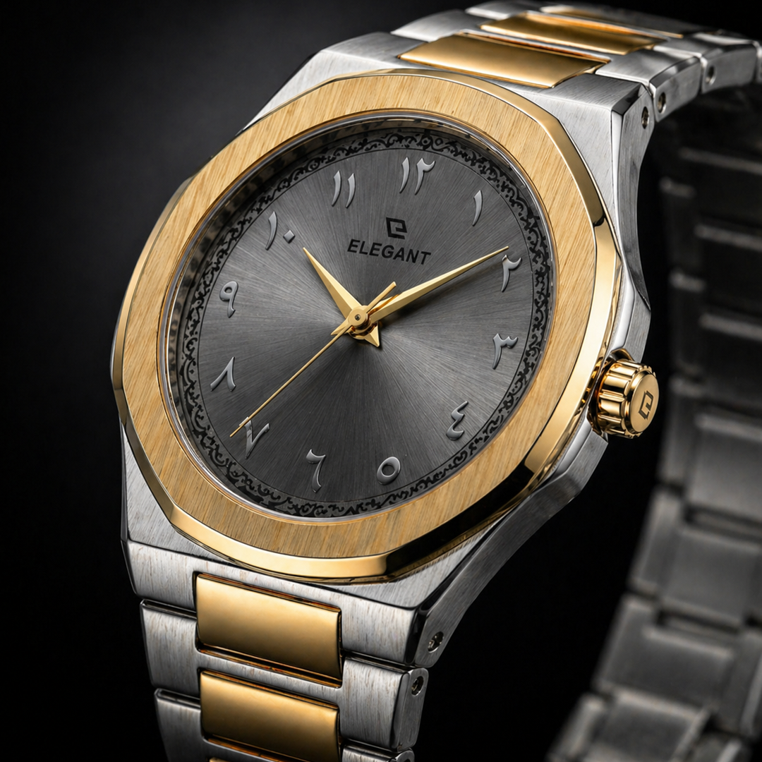 Elegant Royal Arabic Men's Watch - Grey Dial