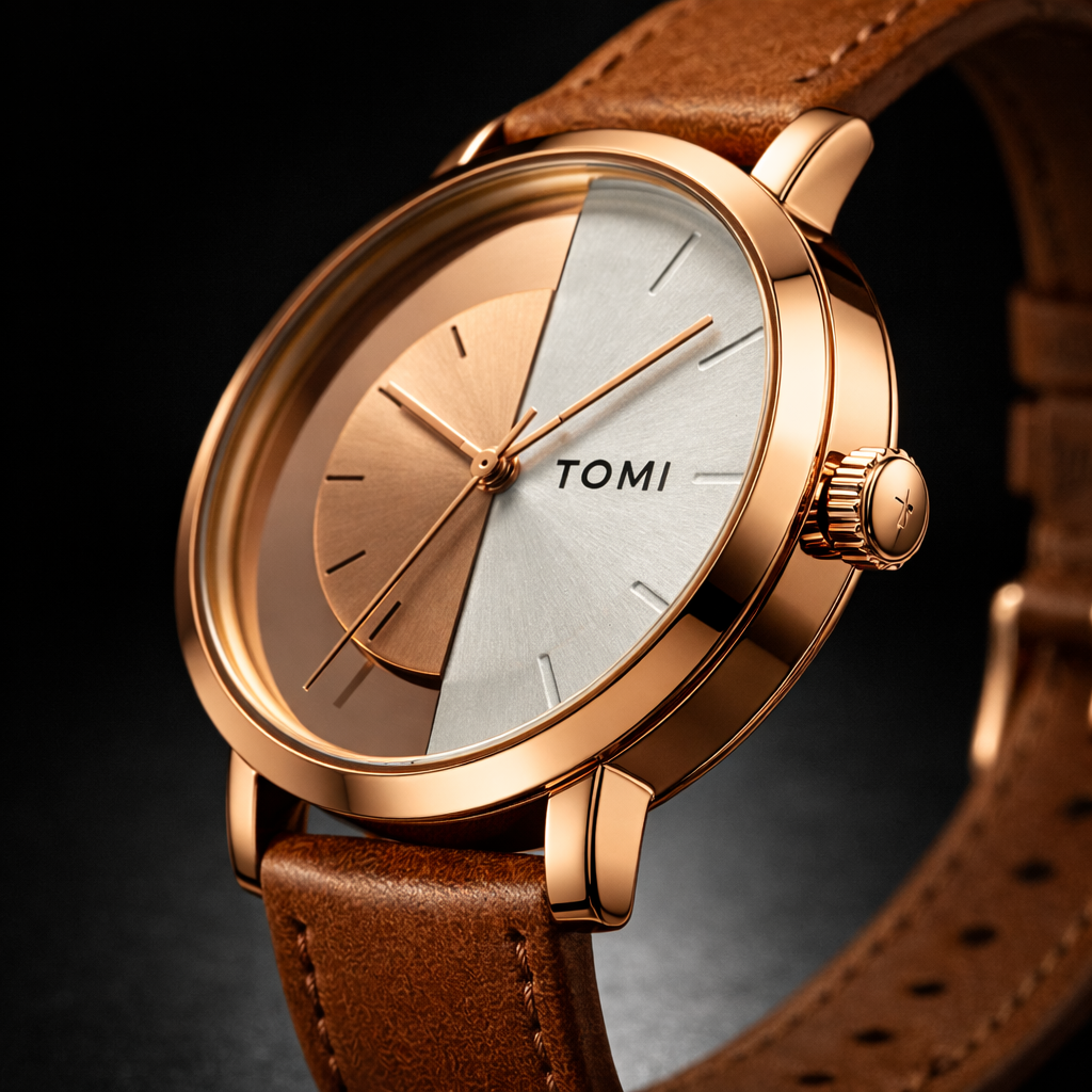 TOMI Creative Dual-Tone Rose Gold Watch