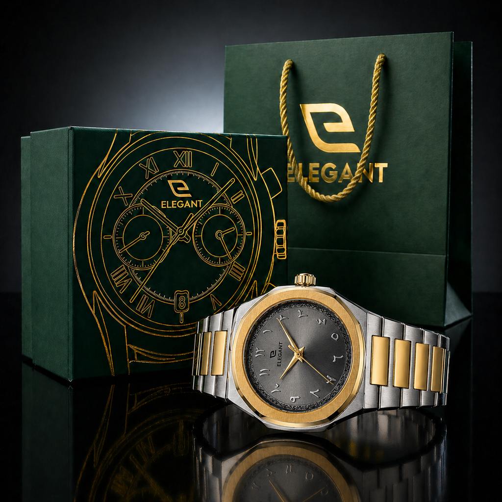 Elegant Royal Arabic Men's Watch - Grey Dial