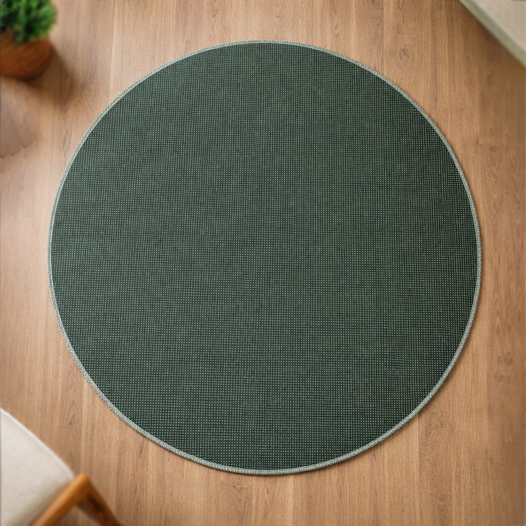 Premium Round Shaggy Rug - Decorative Soft Floor Carpet (Midnight Black)