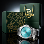 Elegant Royal Arabic Men's Watch - Aqua Blue Dial