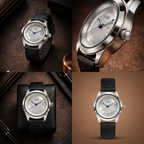 TOMI Silver Tech Edition – Minimalist Metallic Dial Watch