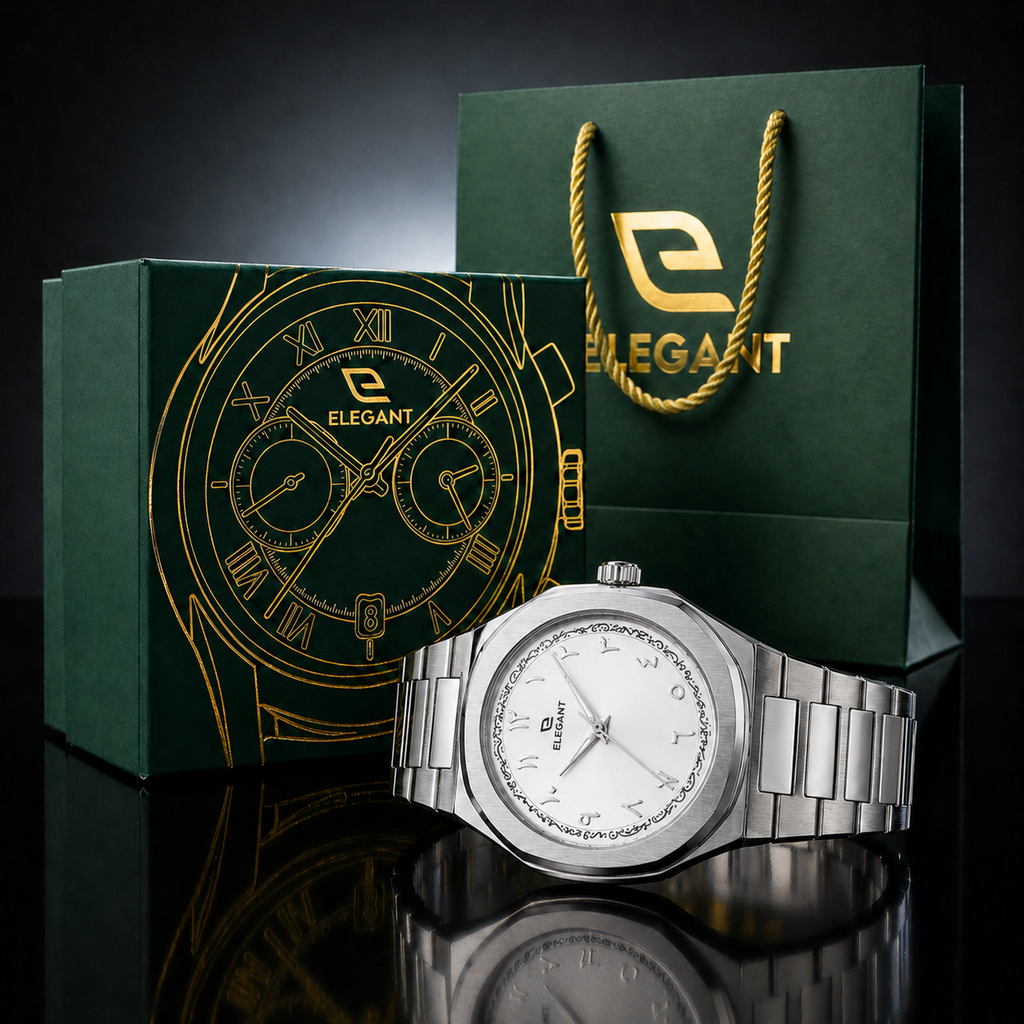 Elegant Royal Arabic Men's Watch - Pure White Dial