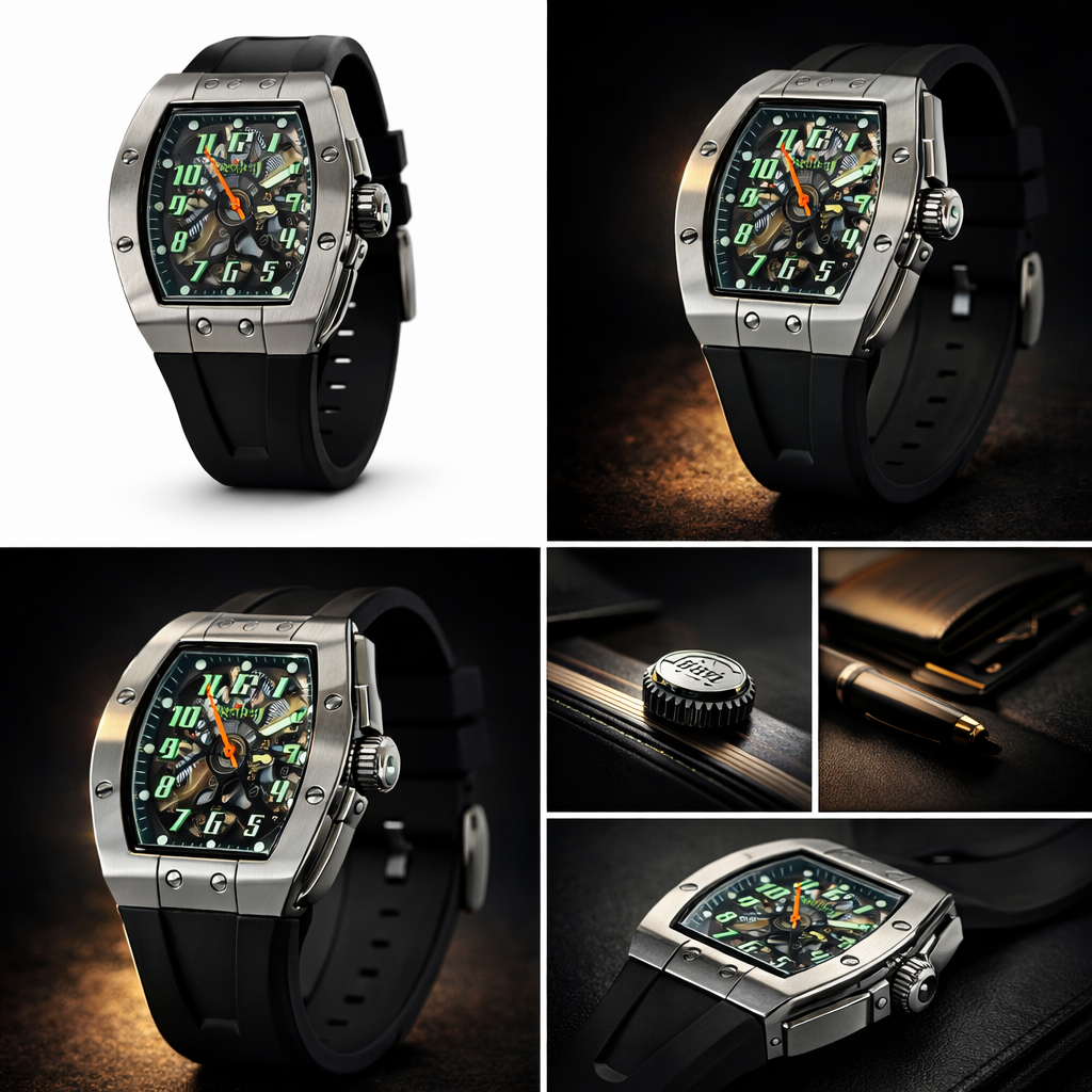 Vanguard Skeletonized "Emerald Carbon" Sports Watch