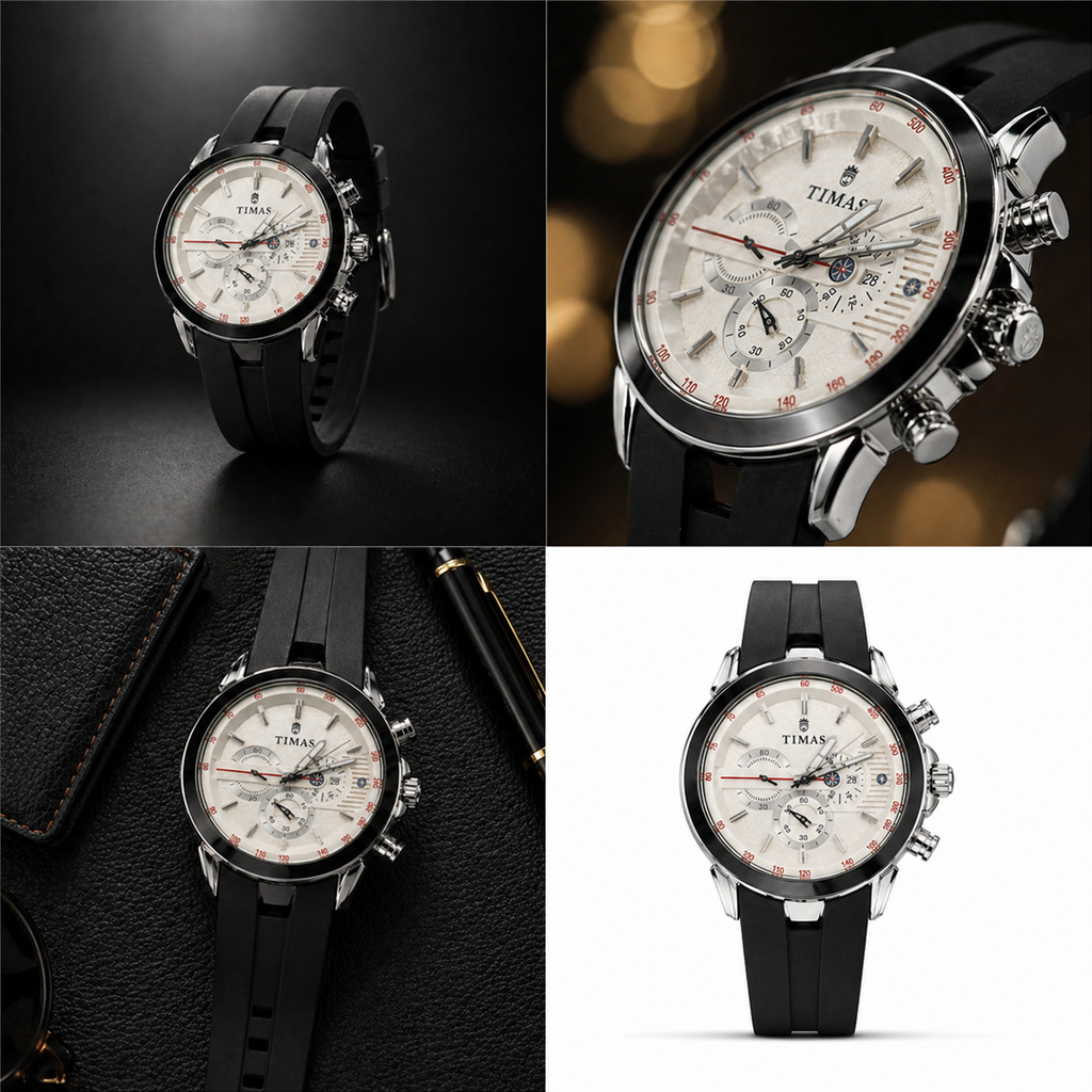 Timas Premium Quartz Sporty Design - Pure White