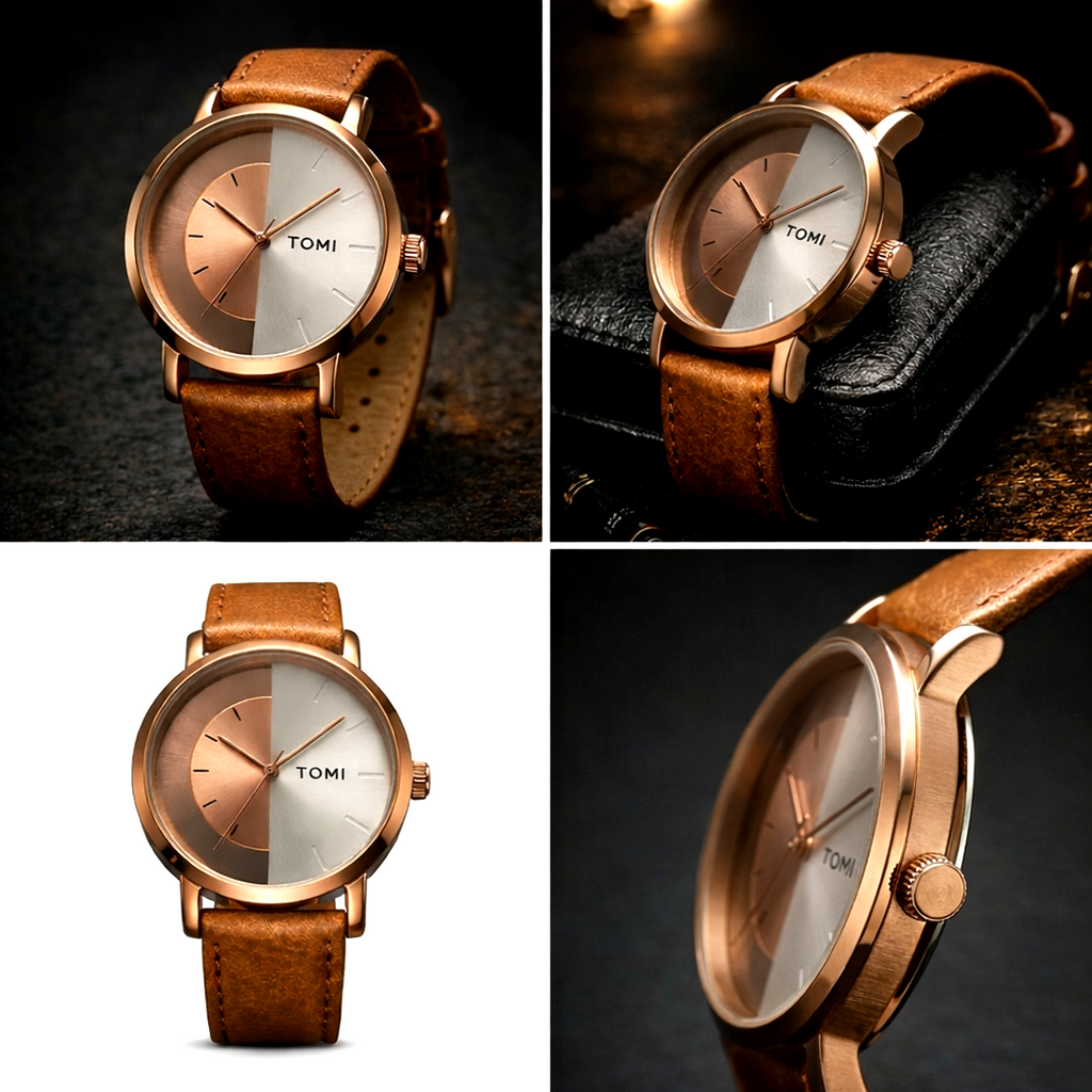 TOMI Creative Dual-Tone Rose Gold Watch